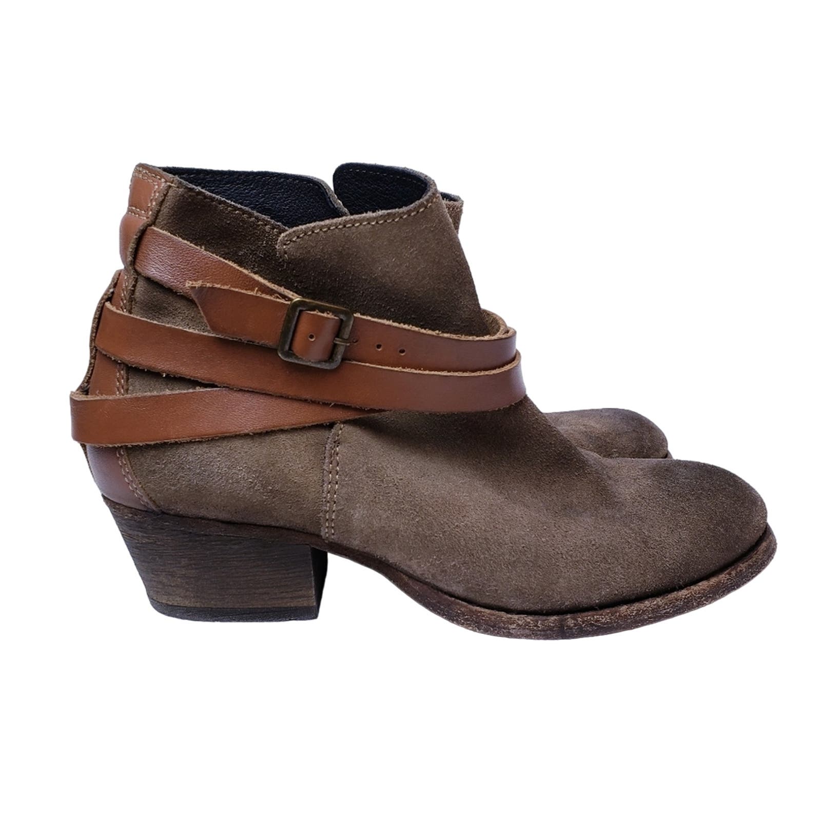 Hudson London Size Eu 38 Horrigan Suede Leather Straps Booties Made In Portugal — image 3 of 8